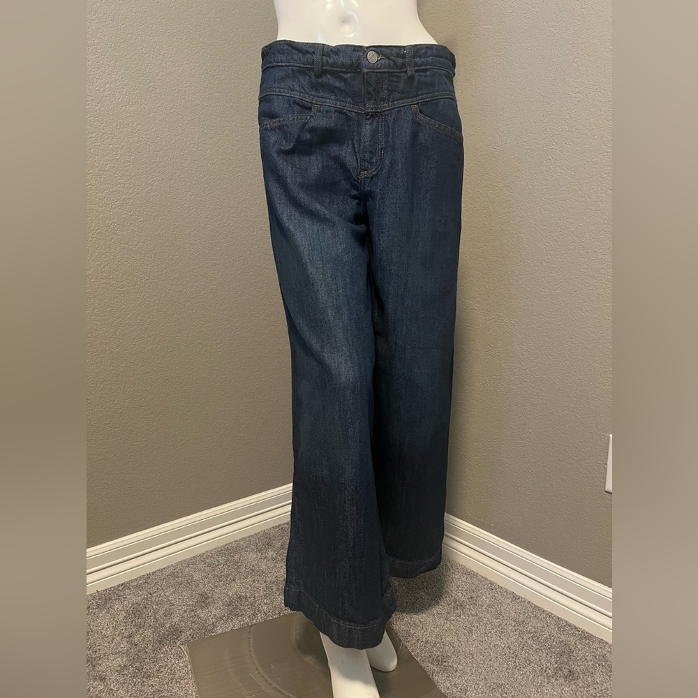 Banana Republic Women’s WIDE LEG  High- Rise Dark Wash Blue Jeans Size 29/8 P